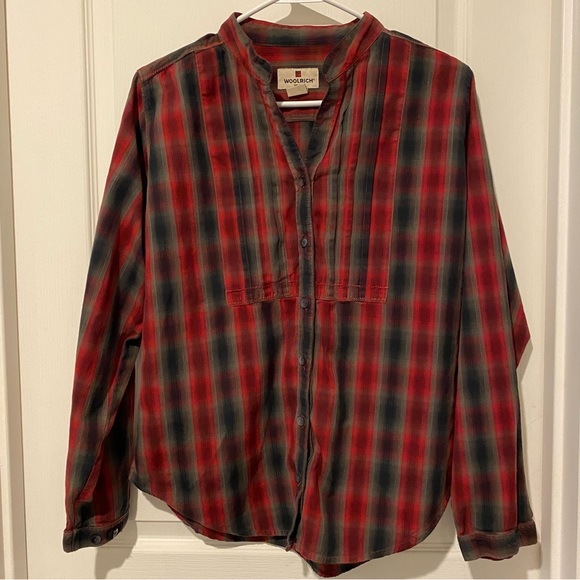Woolrich Plaid Tuxedo Front Top Banded Collar - Picture 4 of 7